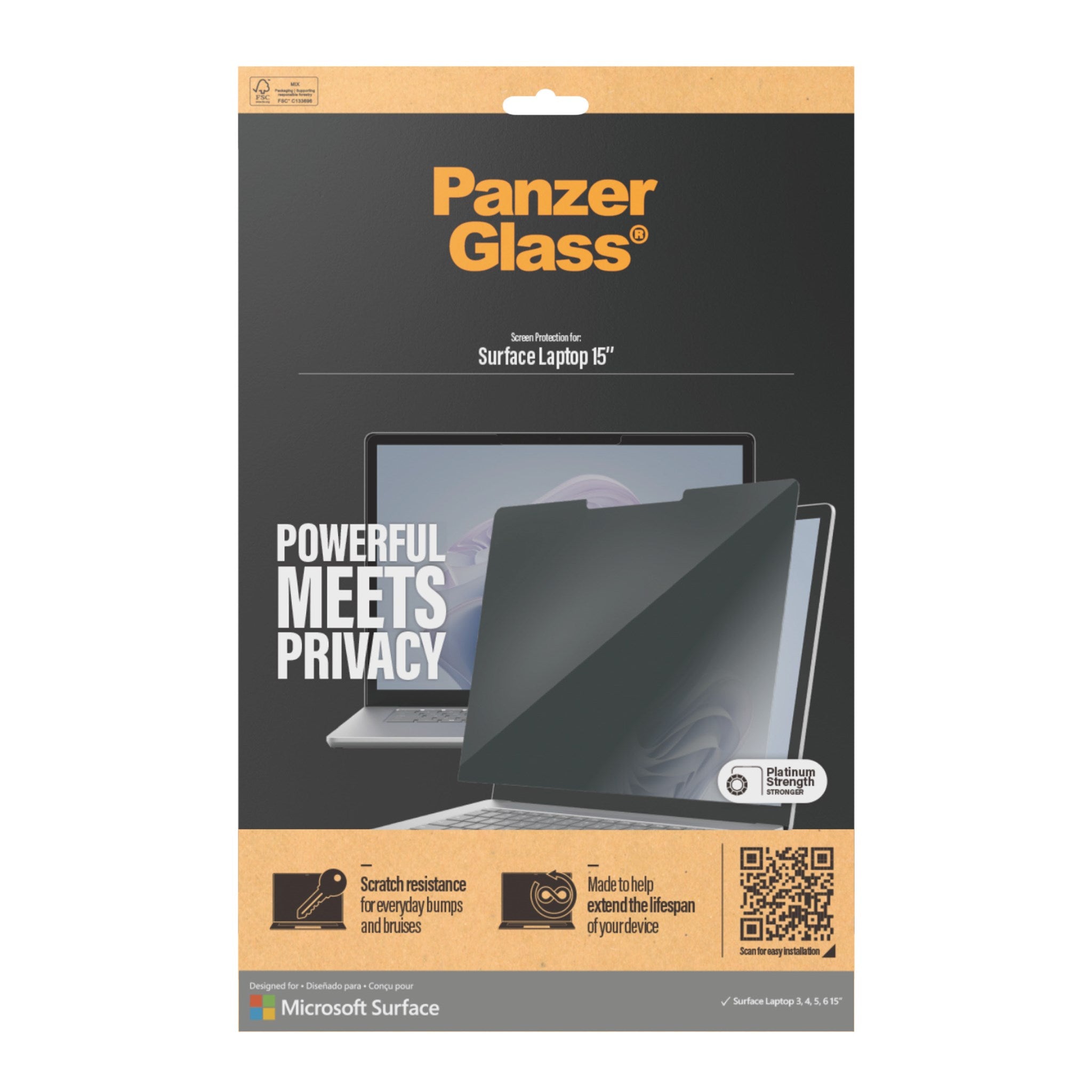 PanzerGlass® Privacy Screen Protector Microsoft Surface Laptop 15