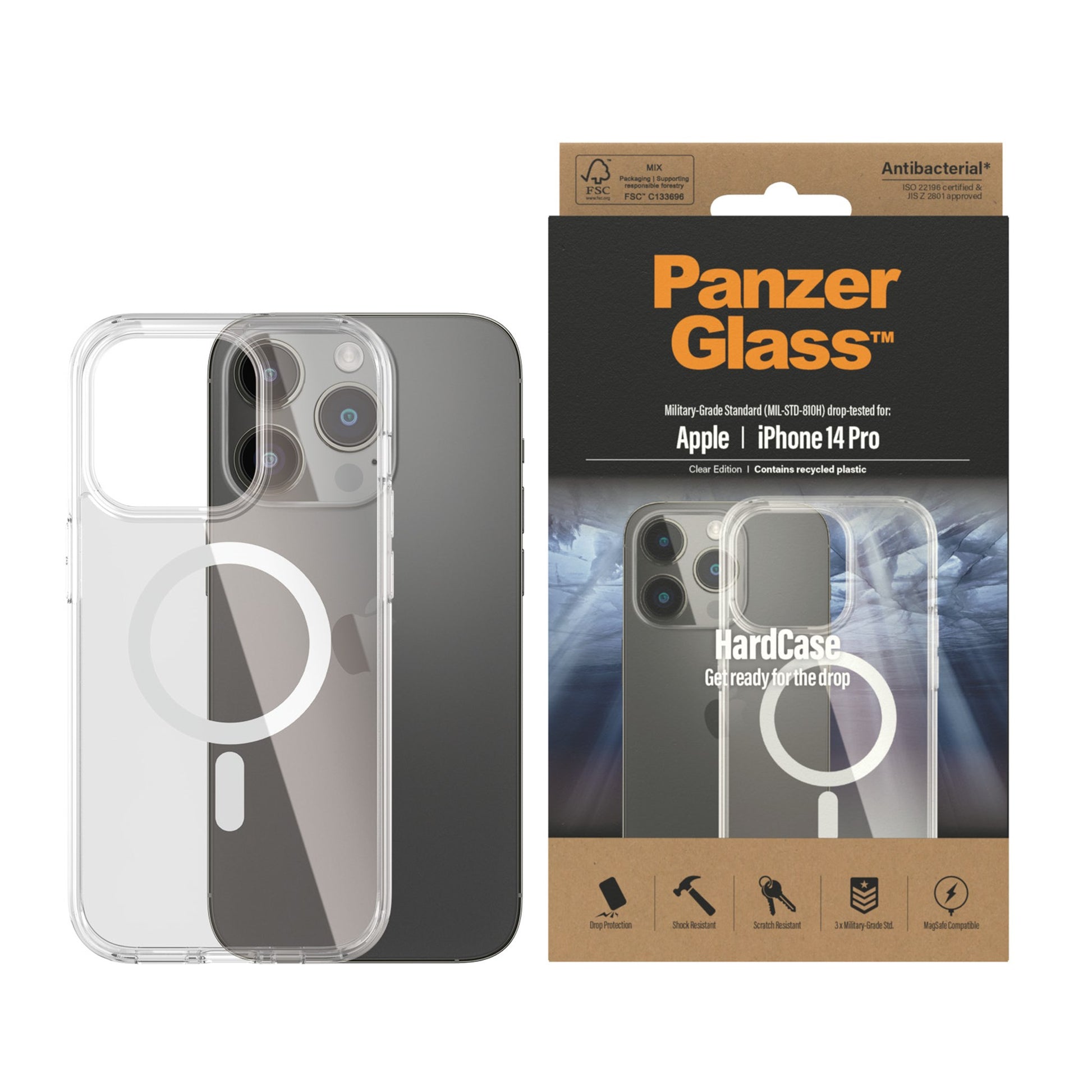 PanzerGlass™ HardCase MagSafe Compatible Apple iPhone 14 Pro | Clear 2