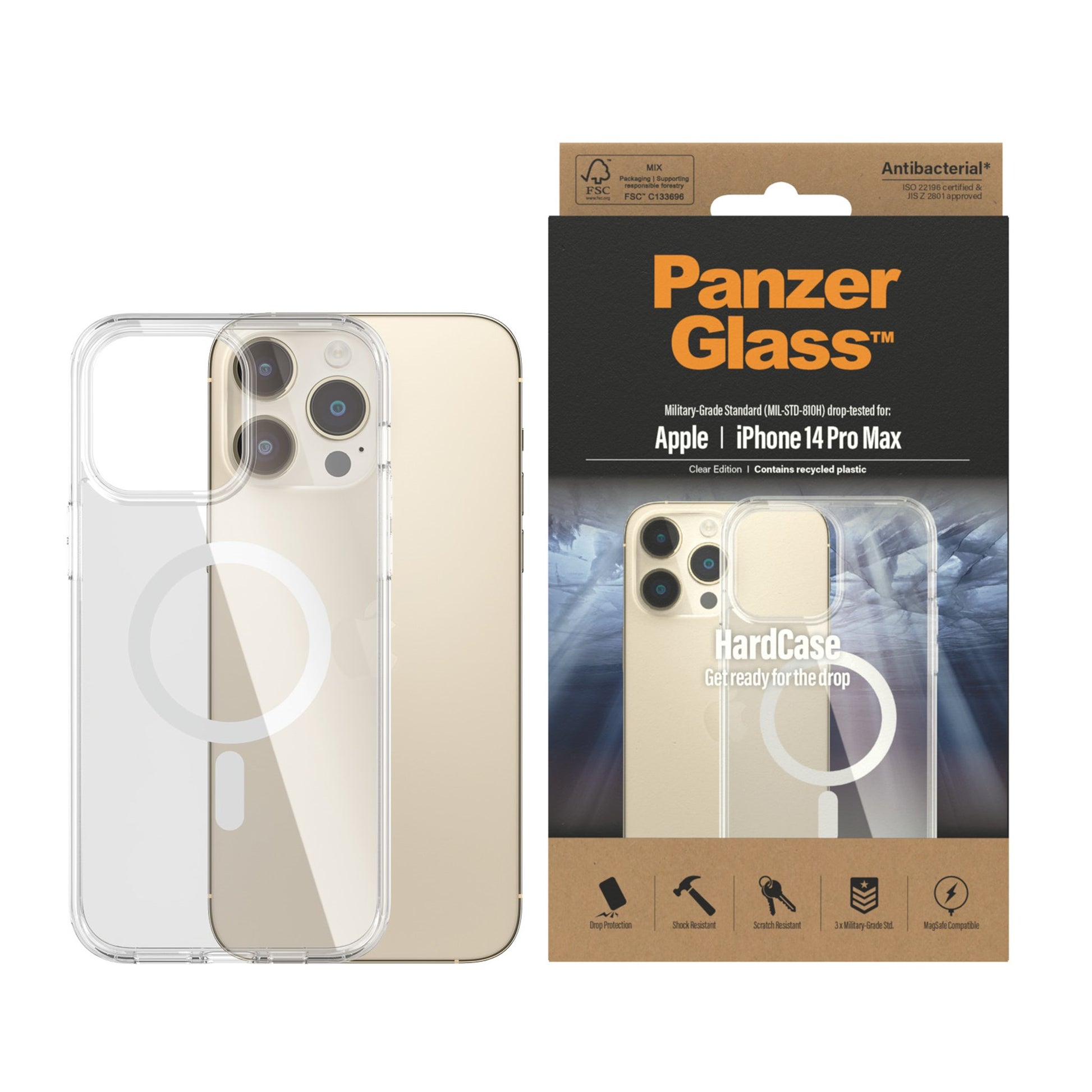 PanzerGlass™ HardCase MagSafe Compatible Apple iPhone 14 Pro Max | Clear 2