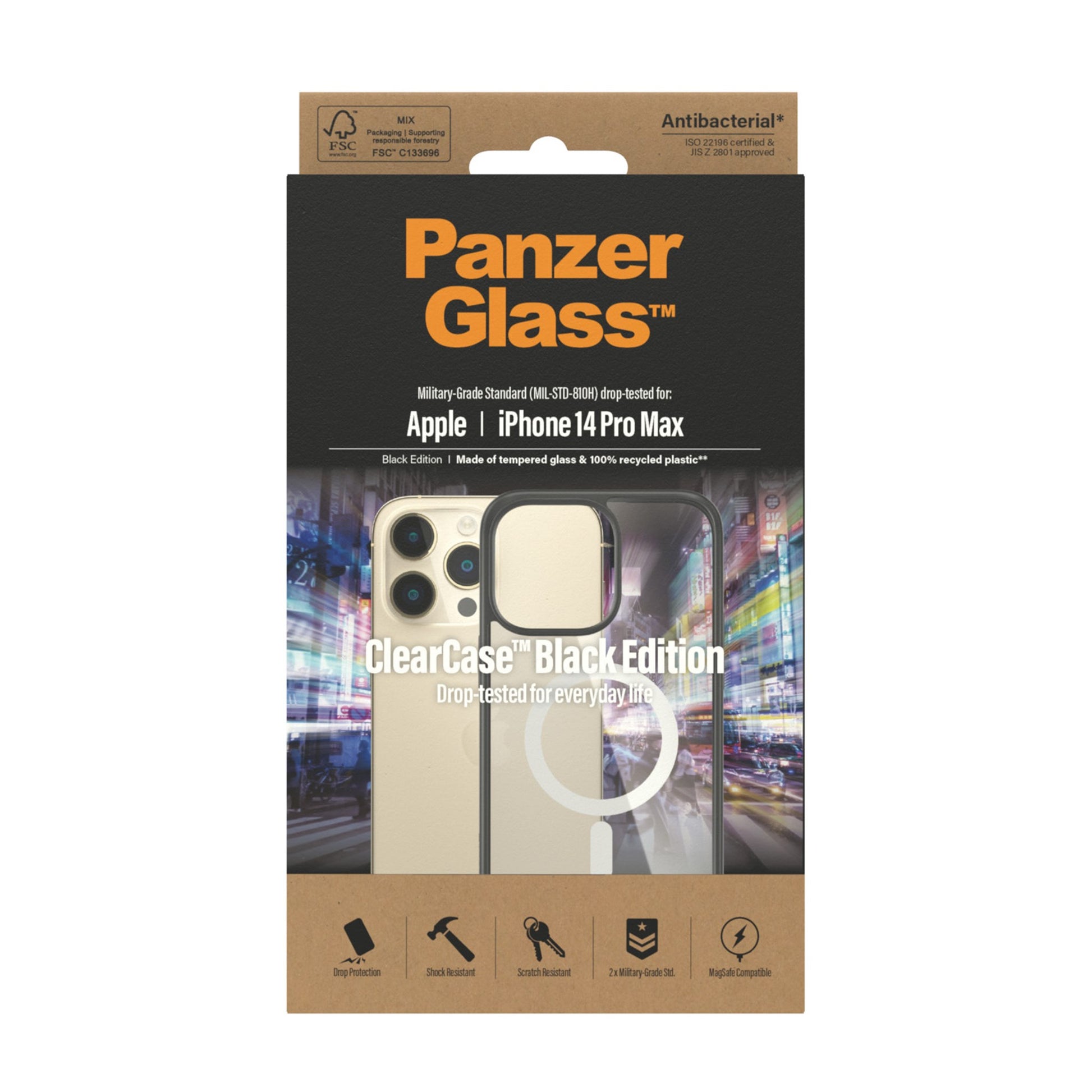 PanzerGlass® ClearCase MagSafe Compatible Apple iPhone 14 Pro Max | Black 3