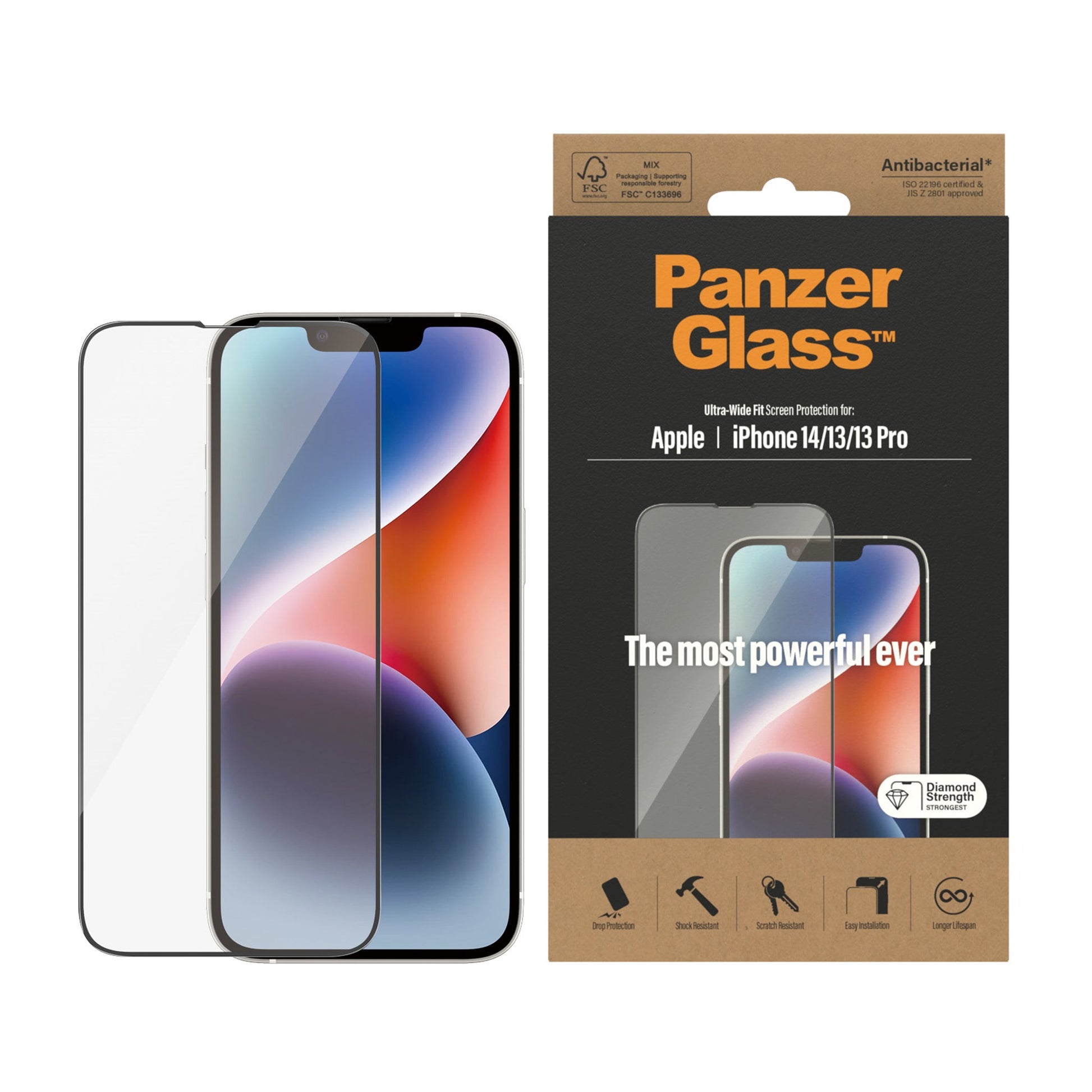 PanzerGlass™ Screen Protector Apple iPhone 14 | 13 | 13 Pro | Ultra-Wide Fit 2