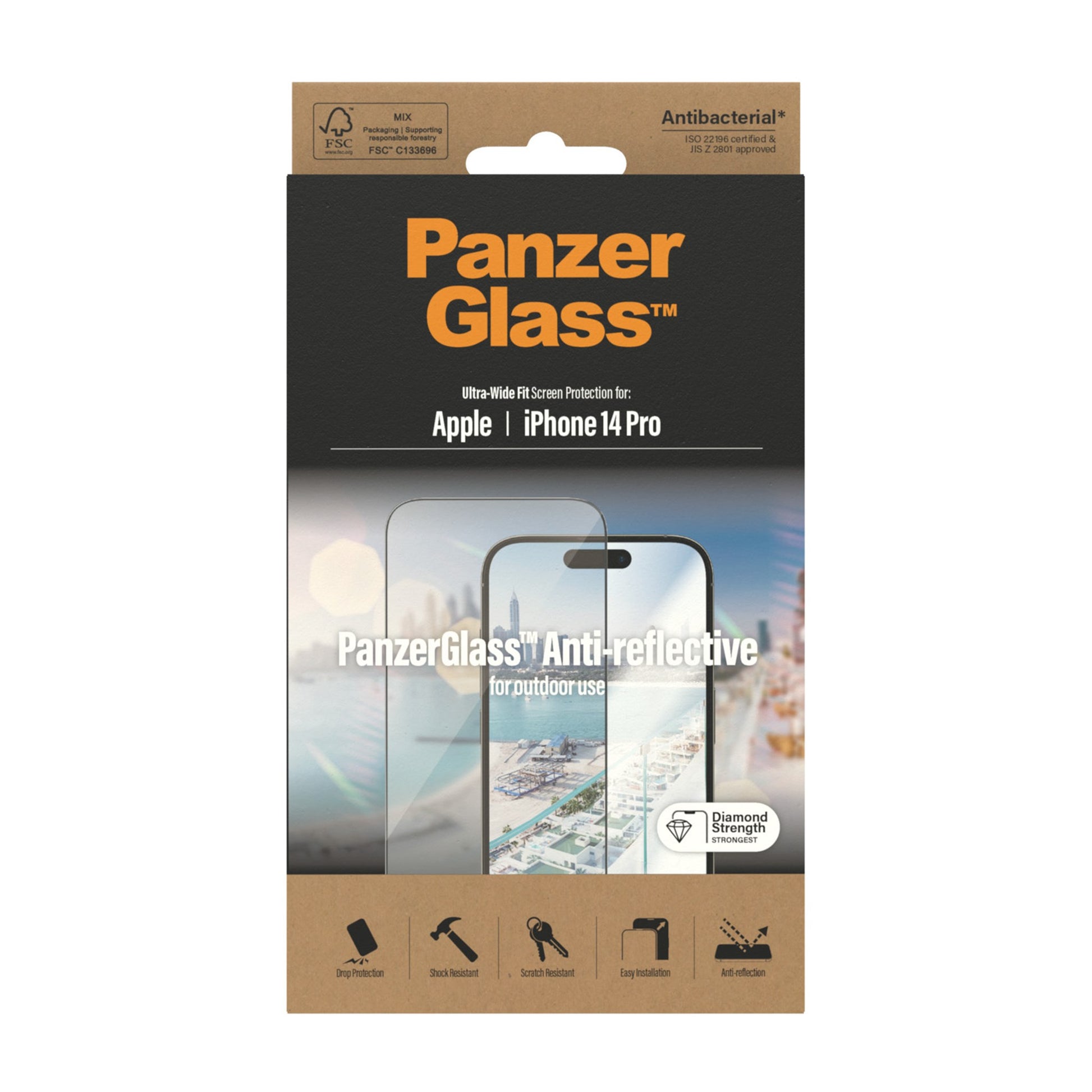 PanzerGlass® Anti-reflective Screen Protector Apple iPhone 14 Pro | Ultra-Wide Fit 3