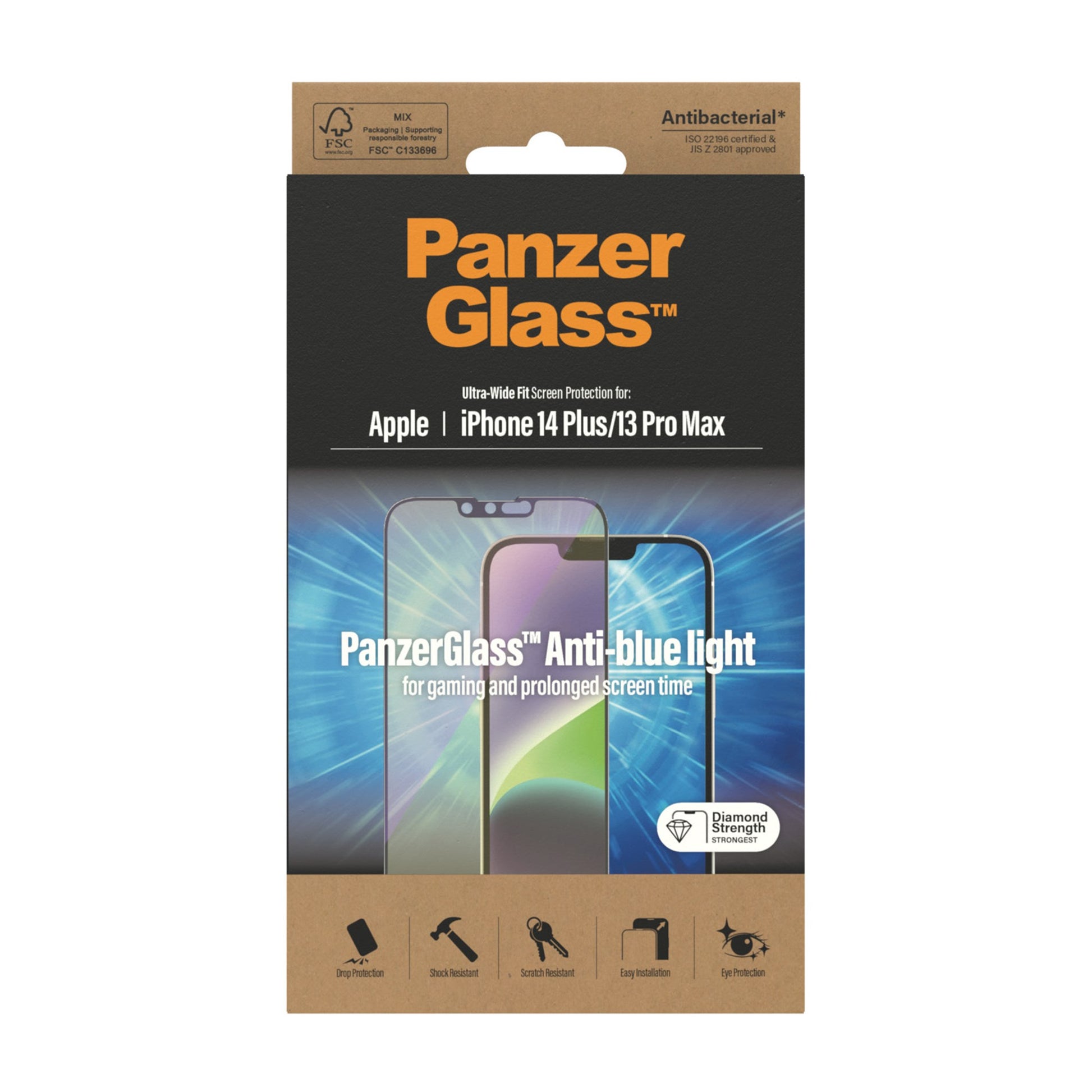 PanzerGlass™ Anti-blue light Screen Protector for Apple iPhone 14 Plus | 13 Pro Max | Ultra-Wide Fit 3