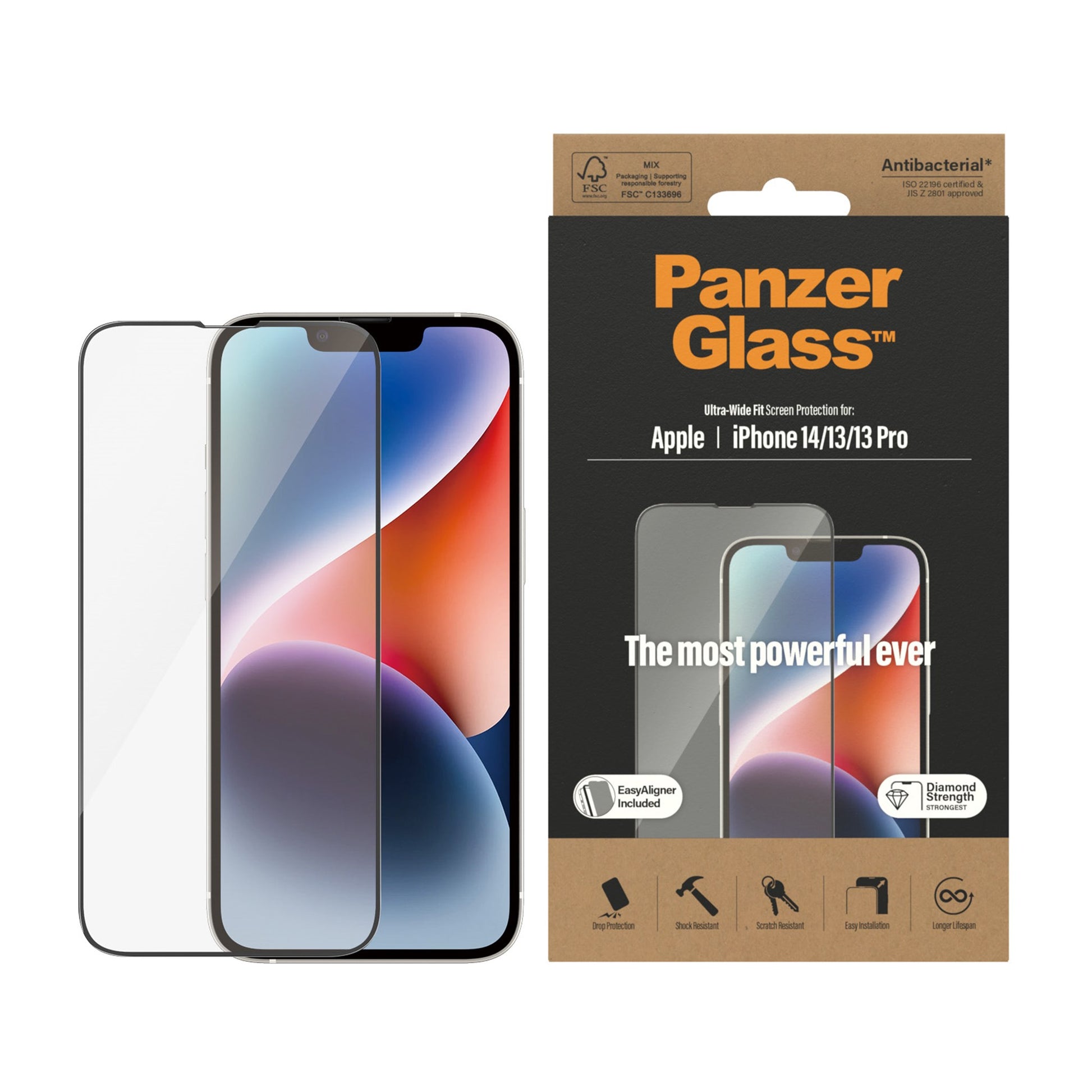 PanzerGlass® Screen Protector Apple iPhone 14 | 13 | 13 Pro | Ultra-Wide Fit w. EasyAligner 2