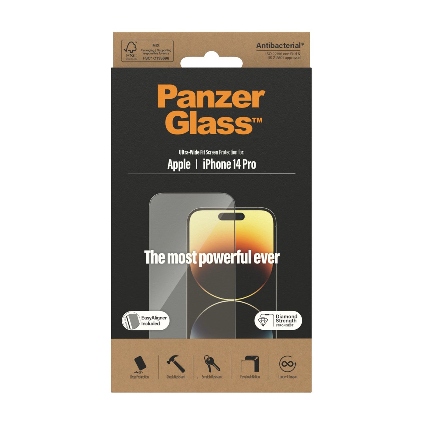 PanzerGlass™ Screen Protector Apple iPhone 14 Pro | Ultra-Wide Fit w. EasyAligner 3