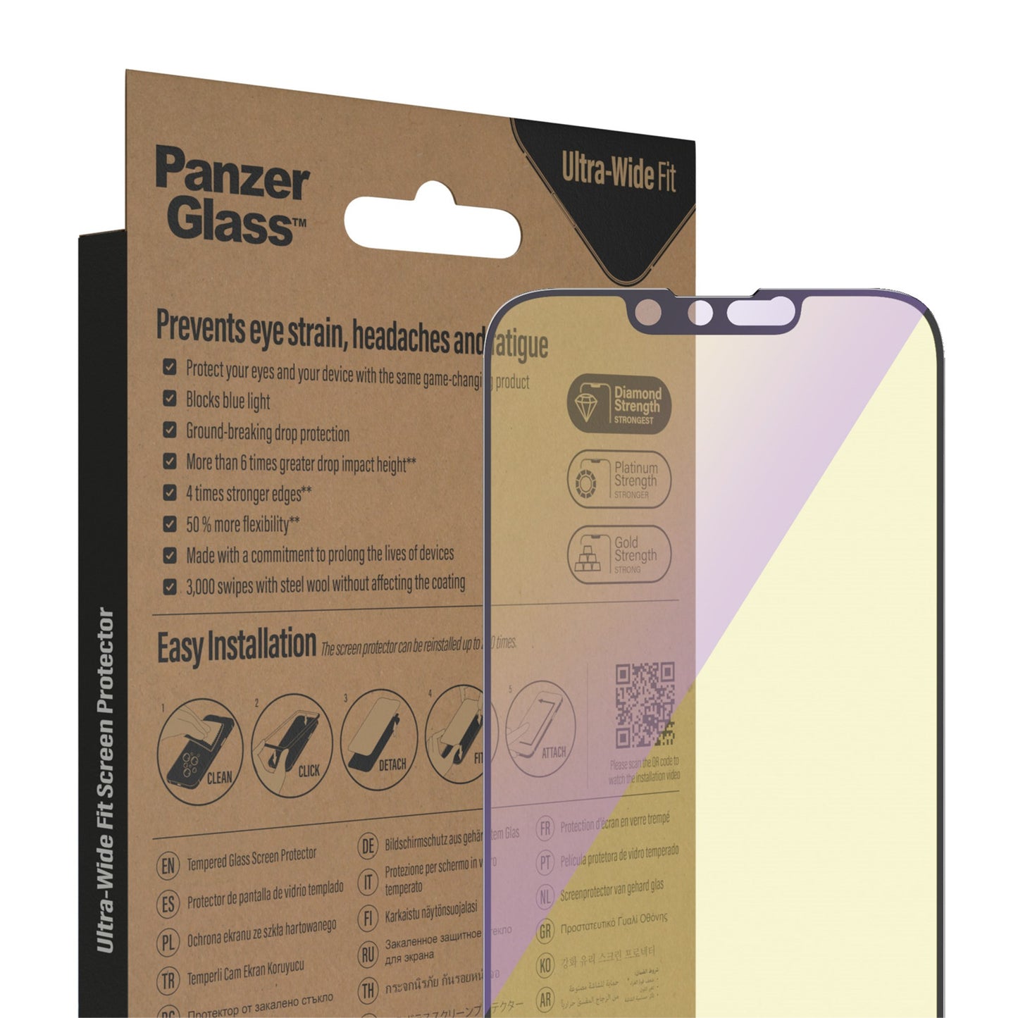 PanzerGlass® Anti-blue light Screen Protector Apple iPhone 14 | 13 | 13 Pro | Ultra-Wide Fit w. EasyAligner 6