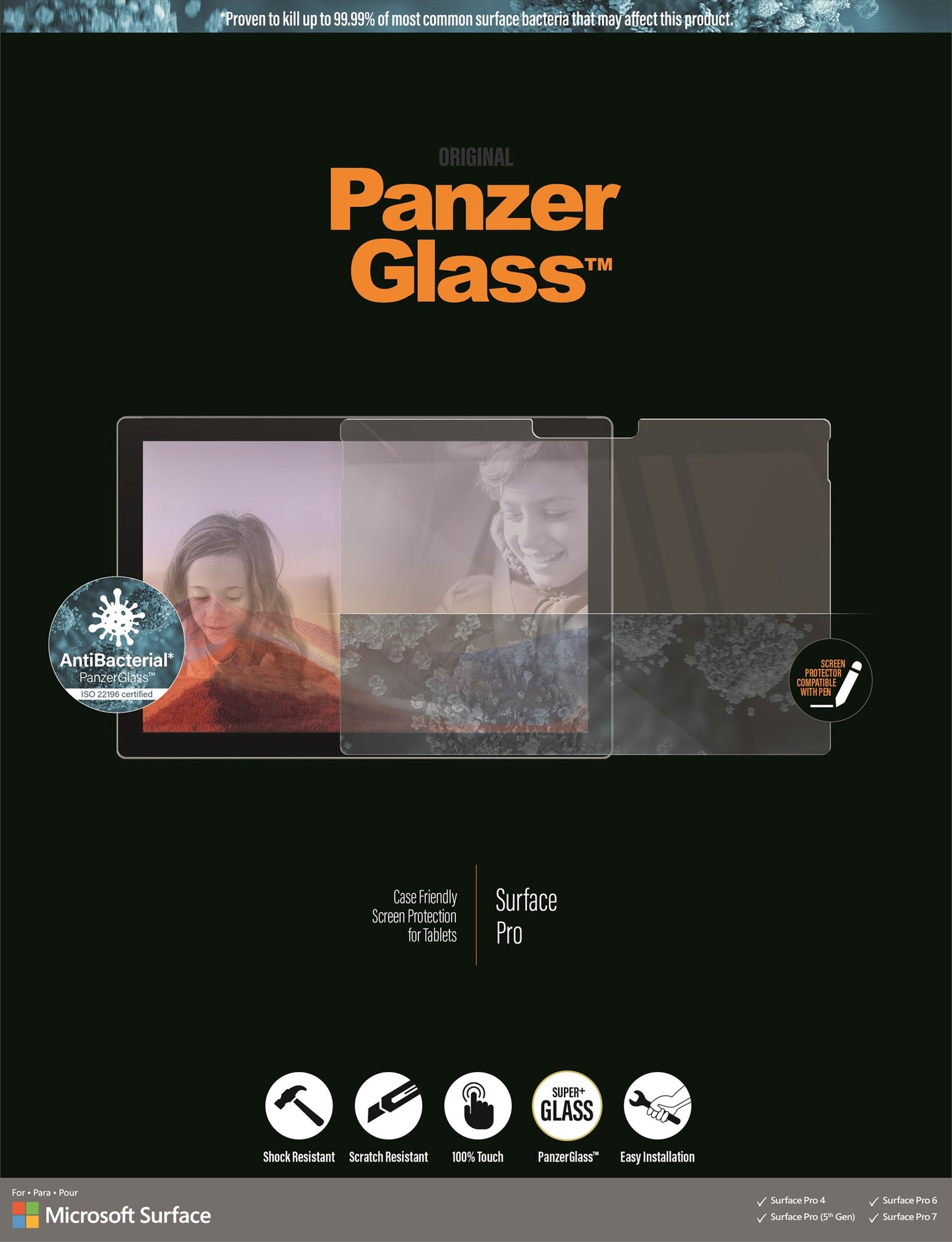 PanzerGlass™ Microsoft Surface Pro 4 | Pro 5. Gen | Pro 6 | Pro 7 | Screen Protector Glass 2