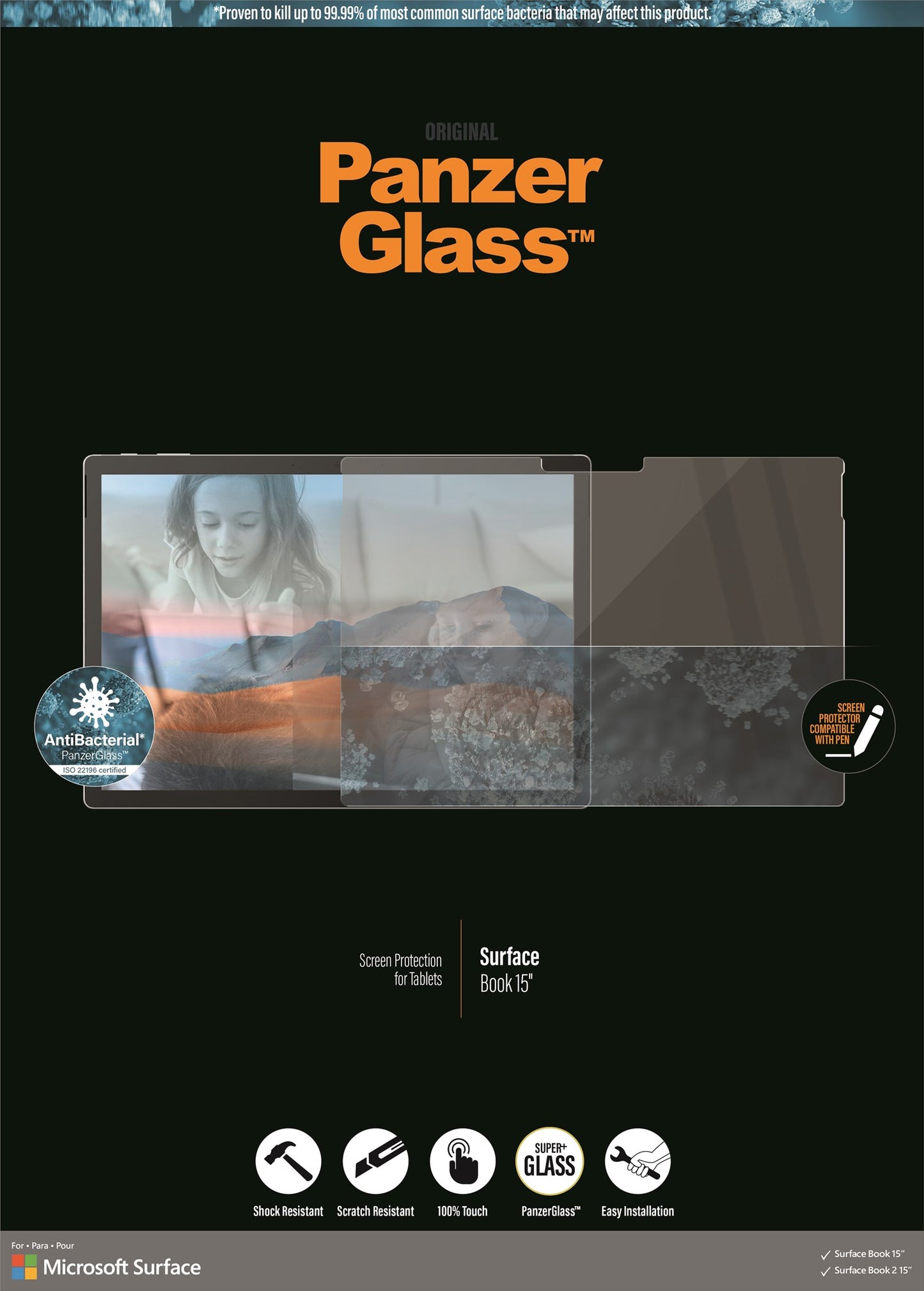 PanzerGlass™ Microsoft Surface Book 15″ | Screen Protector Glass 9