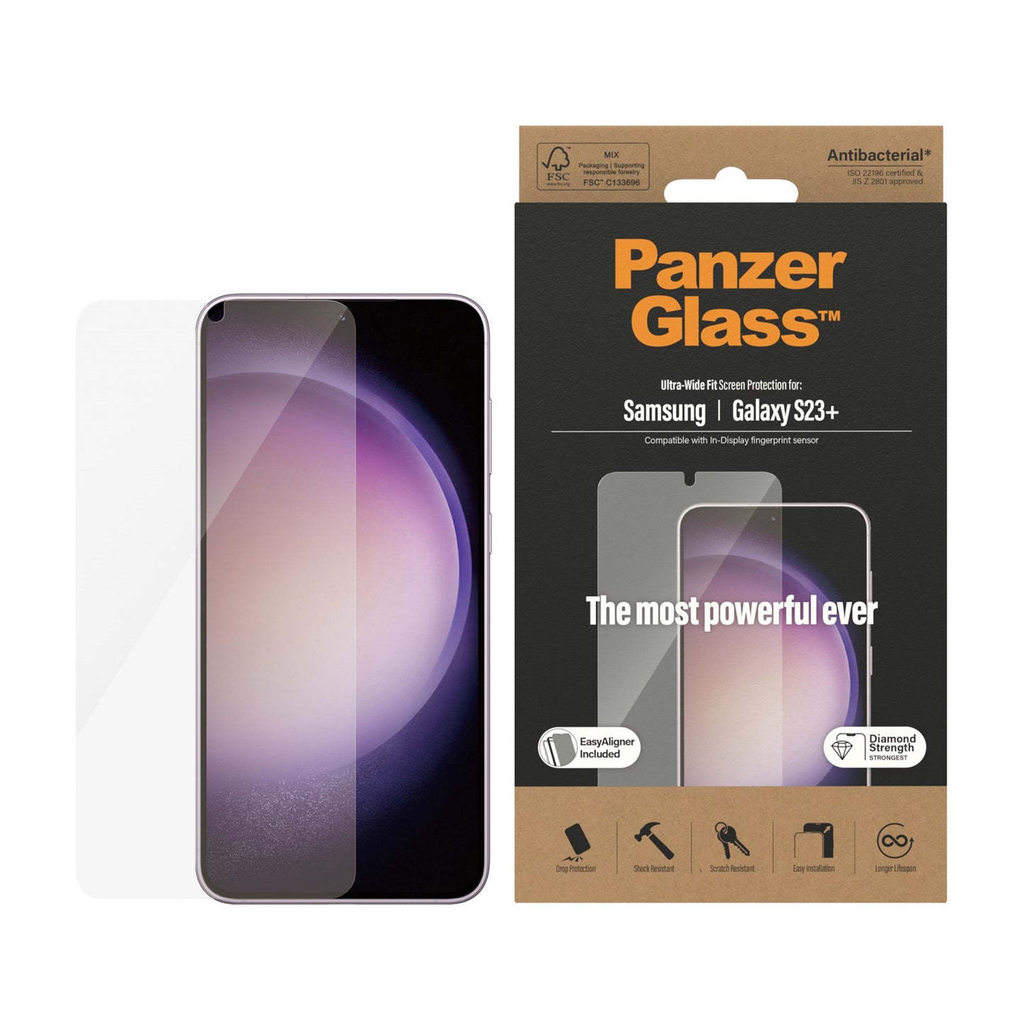 PanzerGlass® Screen Protector Samsung Galaxy S23 Plus | Ultra-Wide Fit w. EasyAligner 2