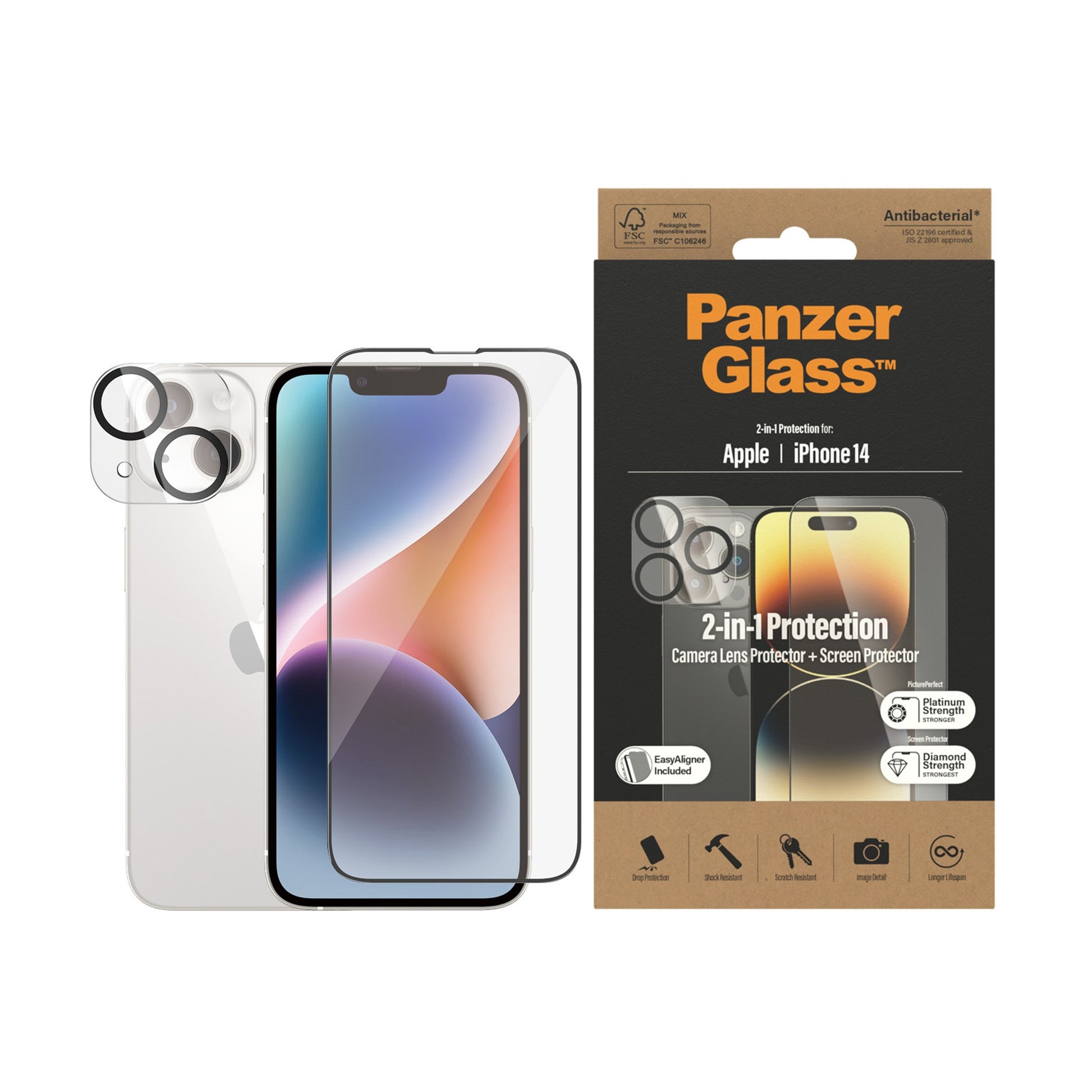 PanzerGlass™ 2-in-1 Pack Apple iPhone 14 2