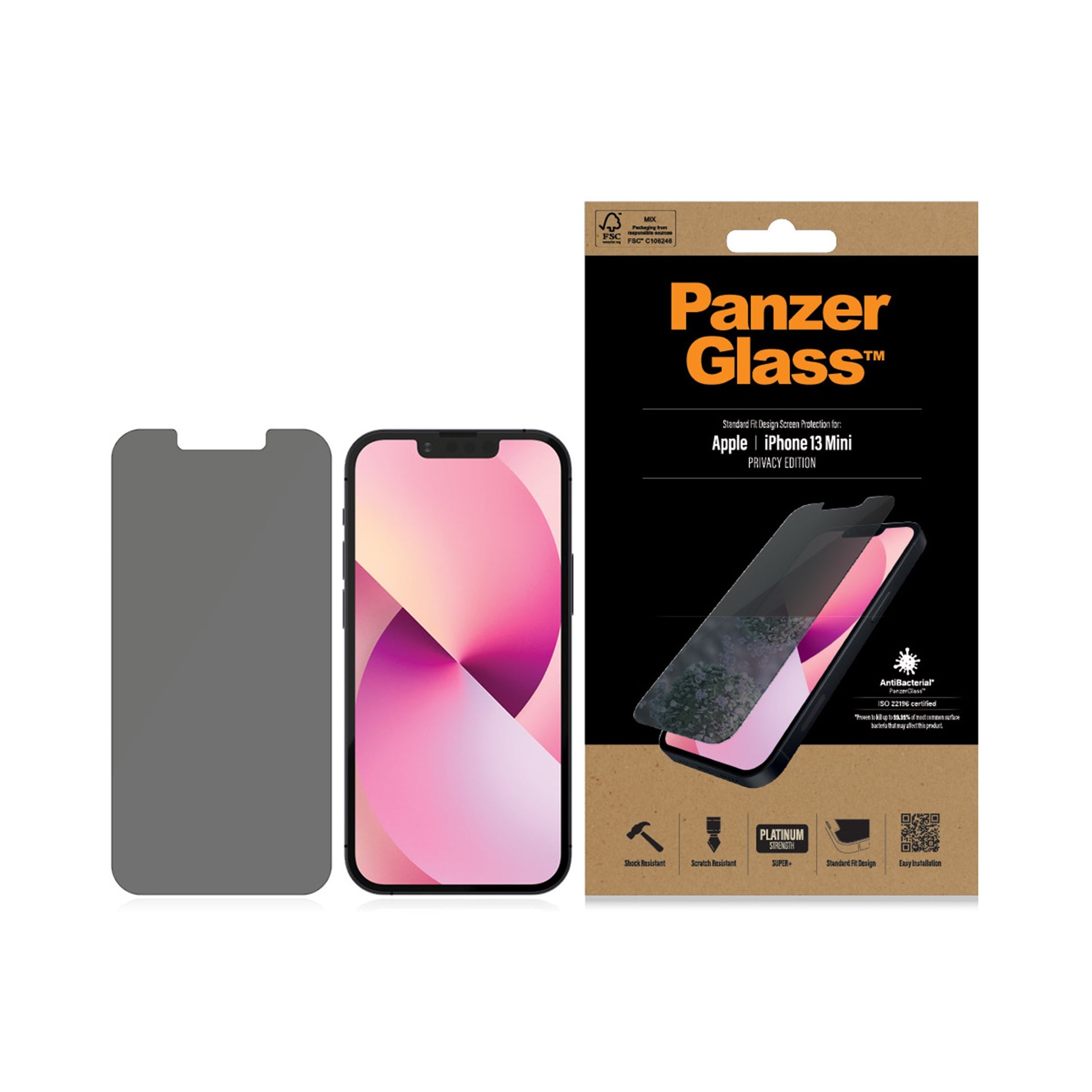PanzerGlass® Privacy Screen Protector Apple iPhone 13 Mini  | Standard Fit 3