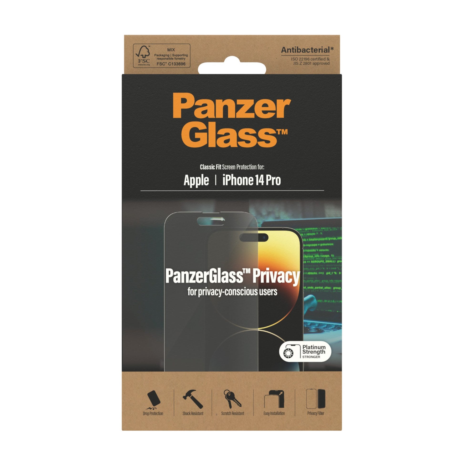 PanzerGlass® Privacy Screen Protector Apple iPhone 14 Pro | Classic Fit 3