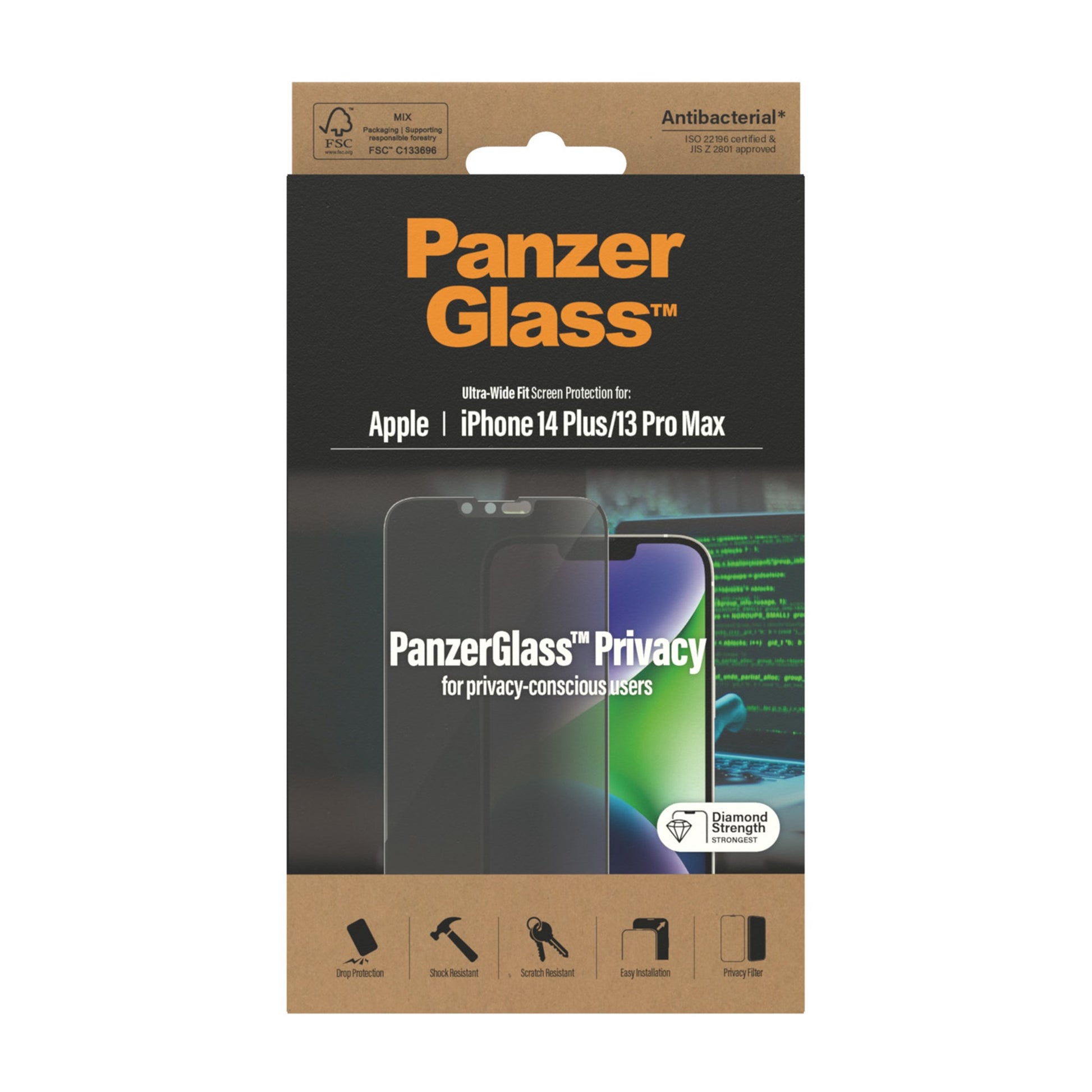 PanzerGlass™ Privacy Screen Protector Apple iPhone 14 Plus | 13 Pro Max | Ultra-Wide Fit 3