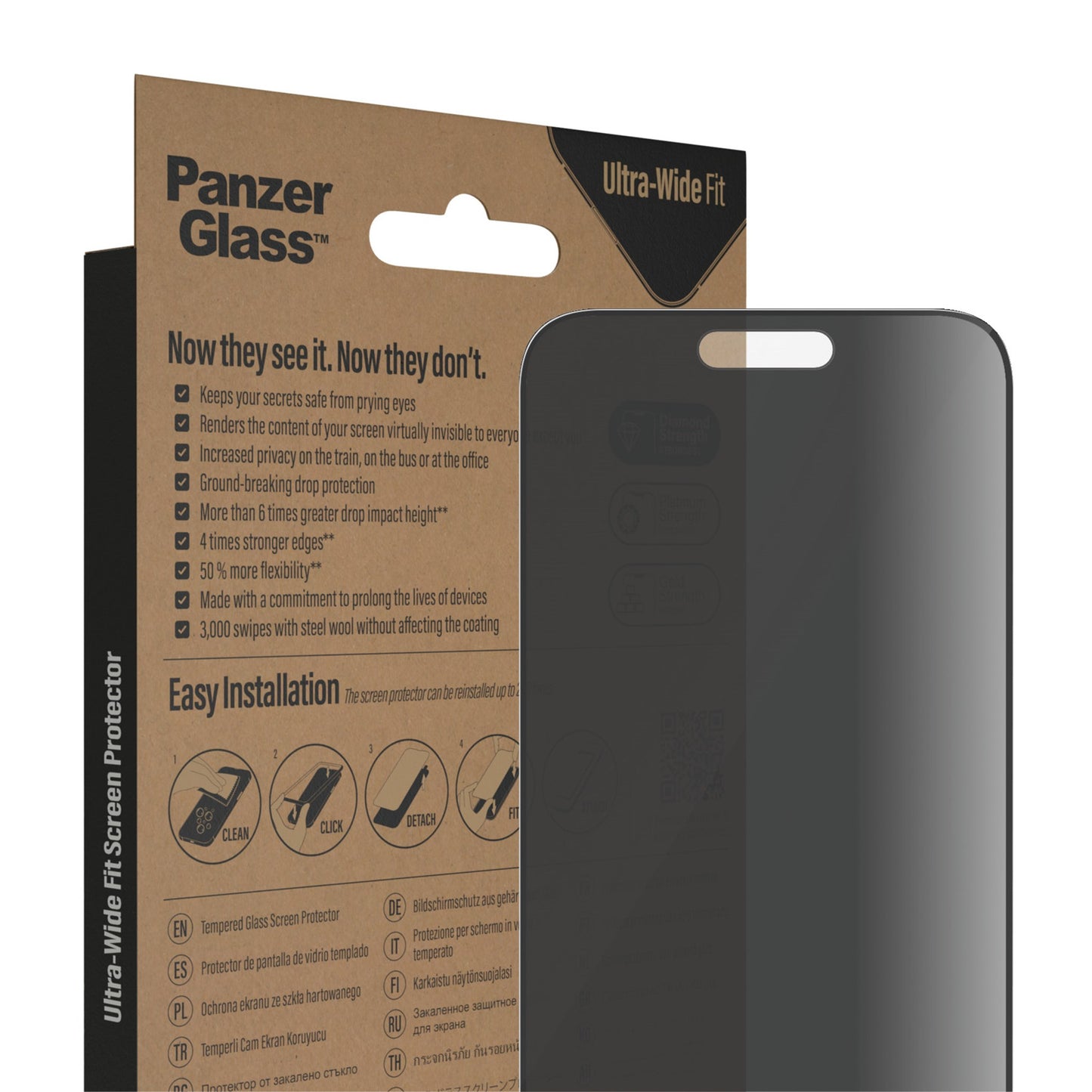 PanzerGlass™ Privacy Screen Protector Apple iPhone 14 Pro Max | Ultra-Wide Fit w. EasyAligner 6