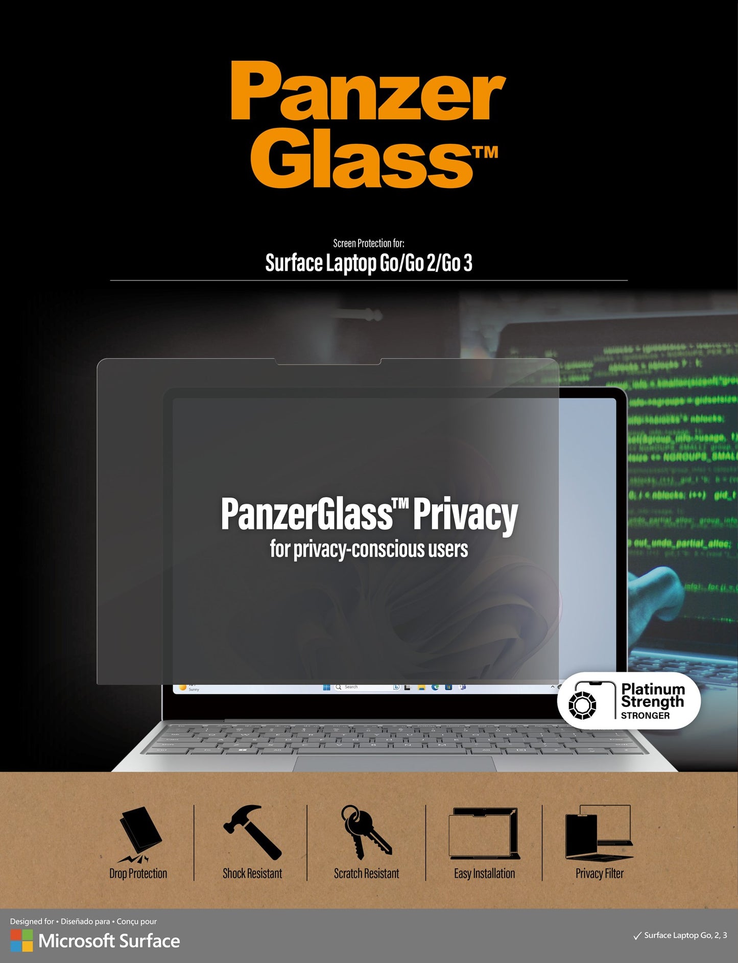 PanzerGlass® Privacy Screen Protector Microsoft Surface Go 2 | Go 5