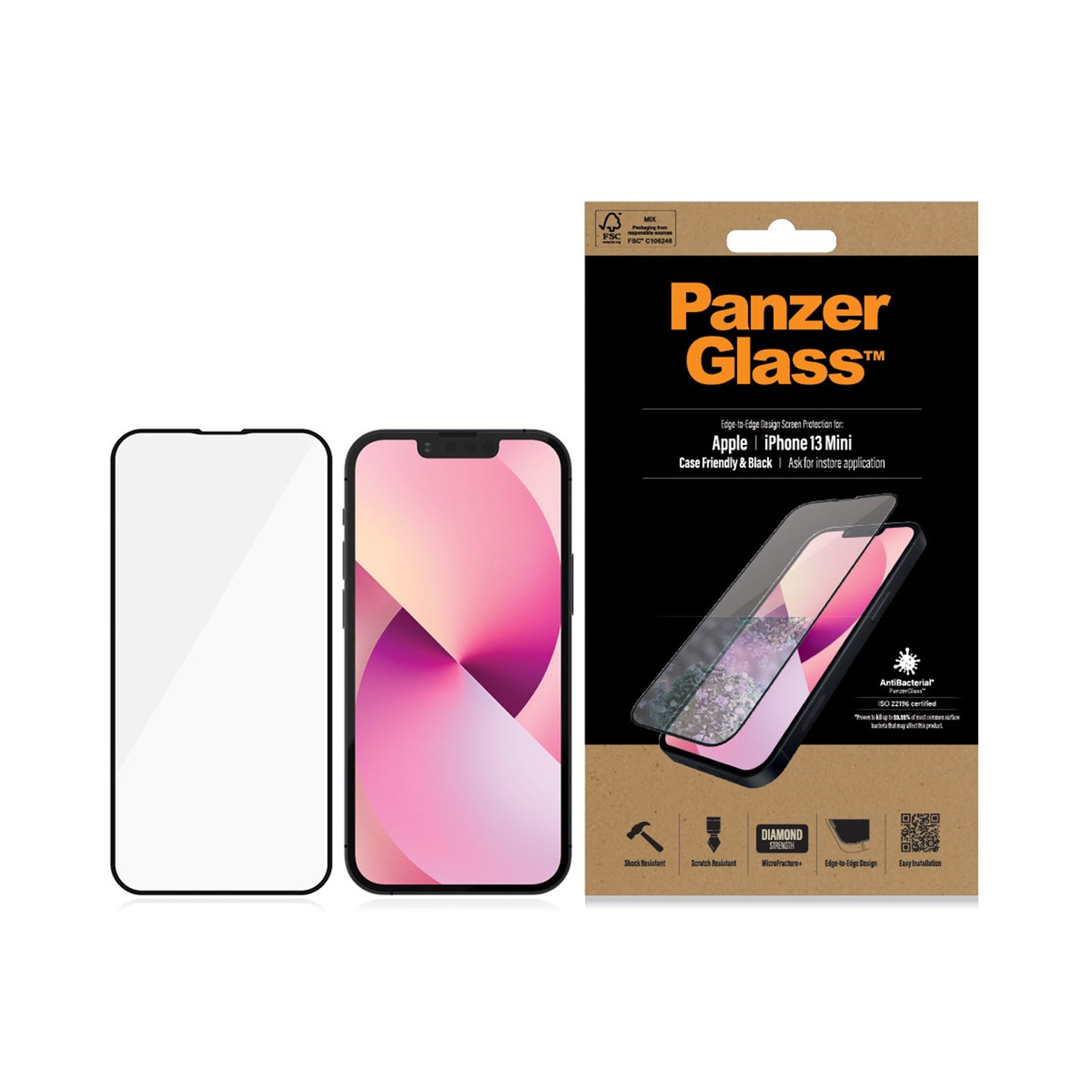 PanzerGlass™ Screen Protector Apple iPhone 13 Mini | Edge-to-Edge 3