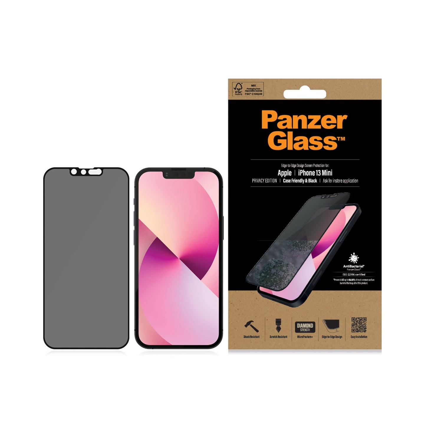 PanzerGlass™ Privacy Screen Protector Apple iPhone 13 Mini | Edge-to-Edge 3