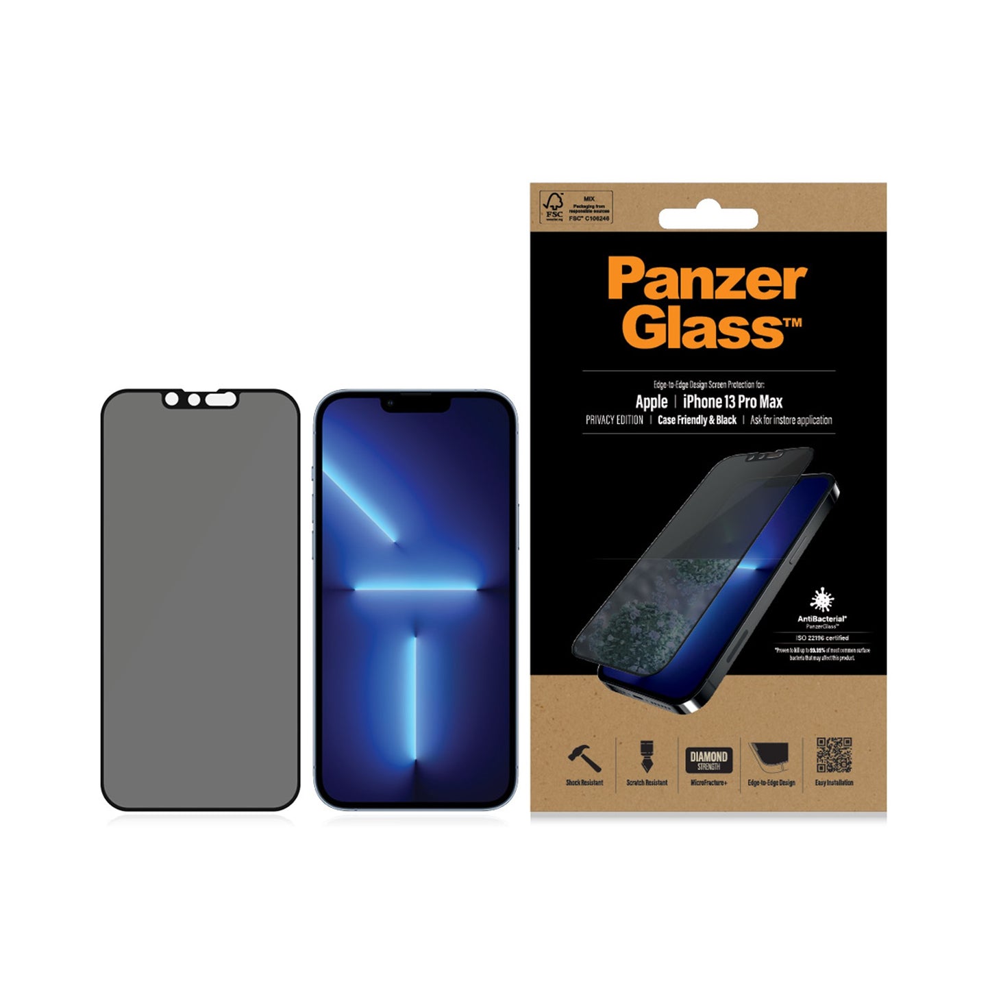 PanzerGlass™ Privacy Screen Protector Apple iPhone 13 Pro Max | Edge-to-Edge 3